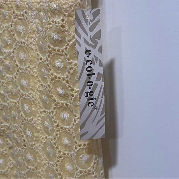 Ecologie Eyelet Lace Cap Sleeve A Line Dress - Picture 12 of 14